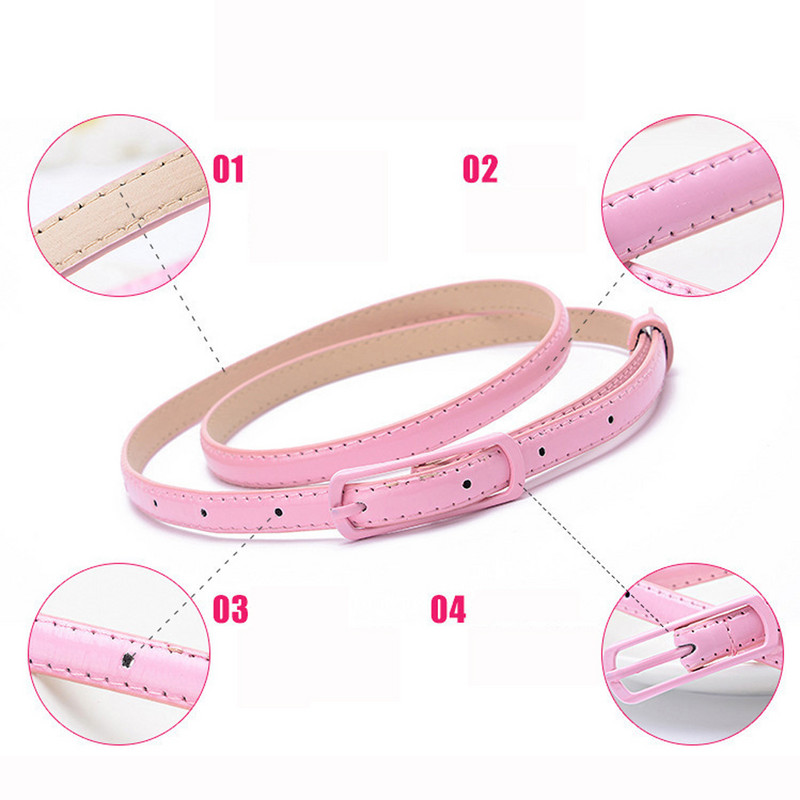 Lakkbőr vékony övtű csat derékpánt ruha szoknyák ruhák öv női ruha övek egyszínű bőr cukorka színű övek