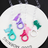 2022 új átlátszó akril gyerekmaszkok lánc szemüvegek láncok rajzfilm cukorka színű dinoszaurusz maszk akasztókötél gyerekeknek tanulóknak