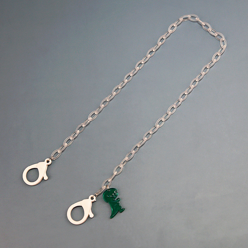 2022 új átlátszó akril gyerekmaszkok lánc szemüvegek láncok rajzfilm cukorka színű dinoszaurusz maszk akasztókötél gyerekeknek tanulóknak