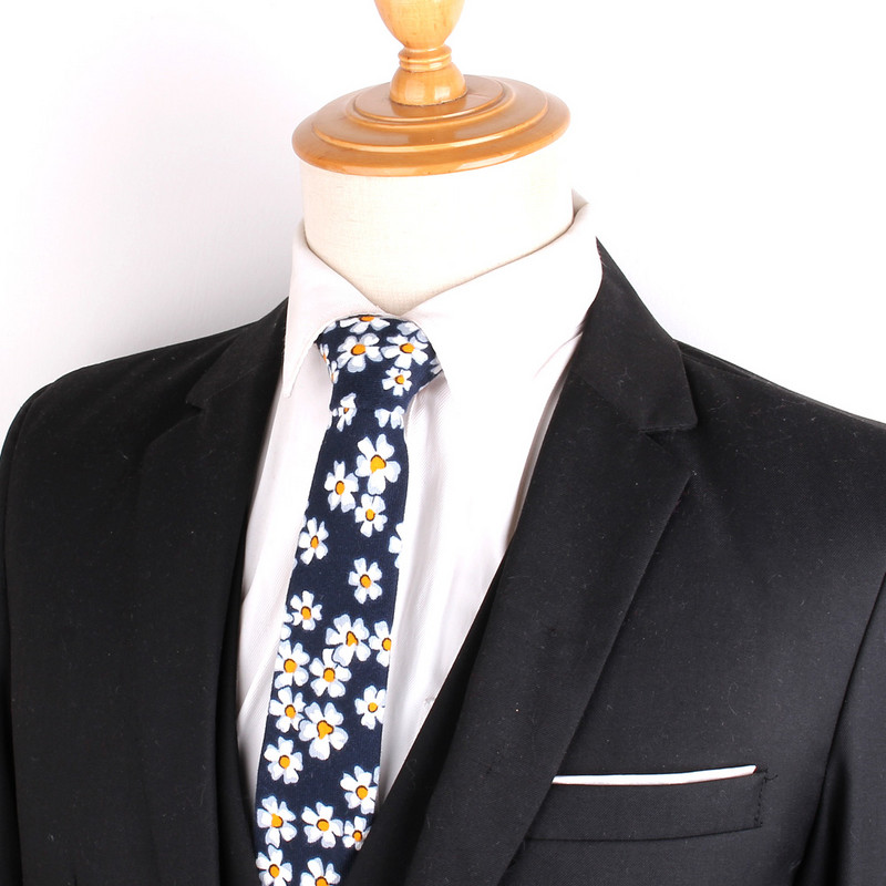 Nova muška ležerna kravata od brušenog pamuka od 6 cm, cvjetna kravata za muškarce i žene, tvornica modnih kravata na veliko