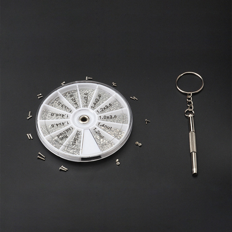 600tk/komplekt Universaalsed mikroprillid päikeseprillid käekellad prillid kruvid mutrid kruvikeeraja paranduskomplektid tööriistakast