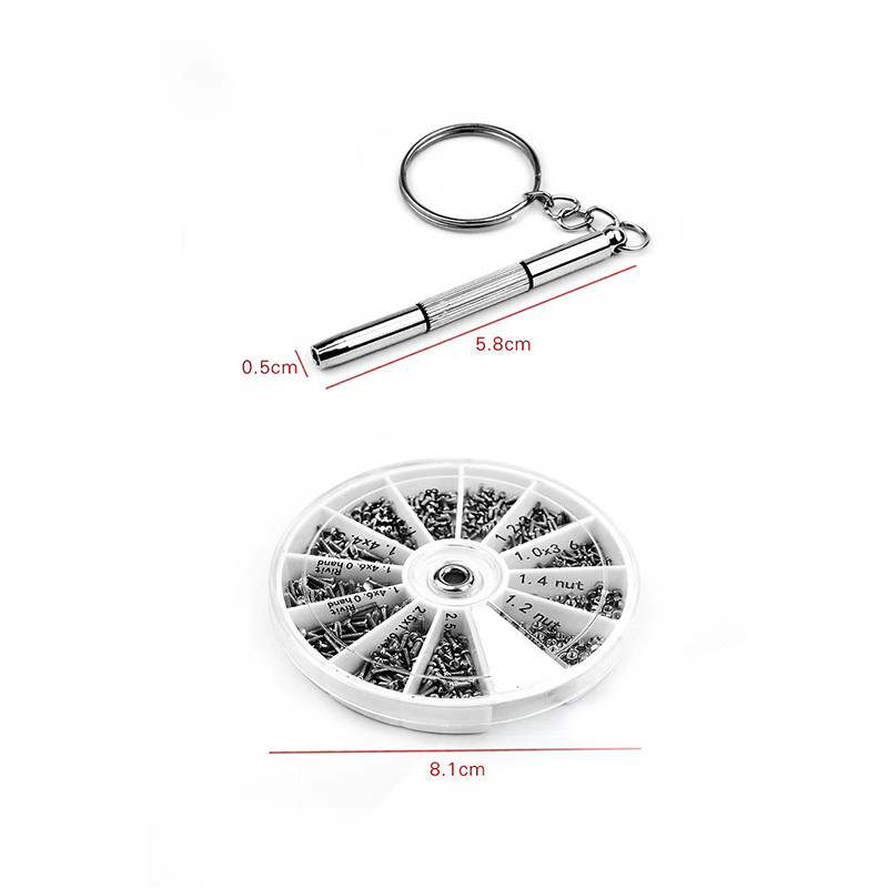 600tk/komplekt Universaalsed mikroprillid päikeseprillid käekellad prillid kruvid mutrid kruvikeeraja paranduskomplektid tööriistakast