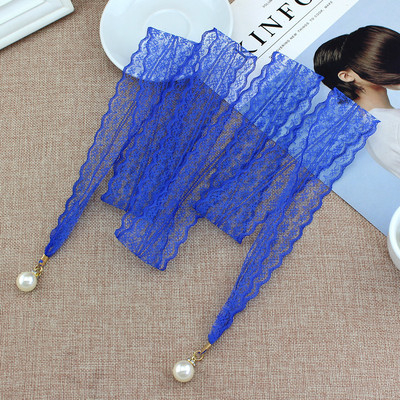 Curele de modă pentru femei dantelă brâu gol cu perle subțiri frânghie pentru rochii ciucuri centură centură nod decorată panglică îngustă negru