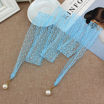 Curele de modă pentru femei dantelă brâu gol cu perle subțiri frânghie pentru rochii ciucuri centură centură nod decorată panglică îngustă negru