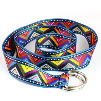 HUOBAO Fashion Rainbow Ζώνες Μέσης Δ Δαχτυλίδι Casual Boho Geometric Aztec τζιν Ζώνη καμβά για γυναίκες Ανδρικά