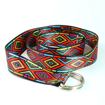 HUOBAO Fashion Rainbow Ζώνες Μέσης Δ Δαχτυλίδι Casual Boho Geometric Aztec τζιν Ζώνη καμβά για γυναίκες Ανδρικά