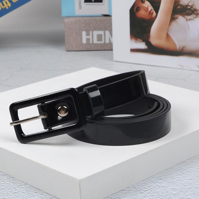 Női öv divatbemutató Candy Color Vékony alkalmi sokoldalú diáklányok ifjúsági nadrág körül 2 cm széles piros sárga kék fekete