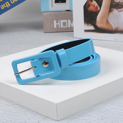 Női öv divatbemutató Candy Color Vékony alkalmi sokoldalú diáklányok ifjúsági nadrág körül 2 cm széles piros sárga kék fekete