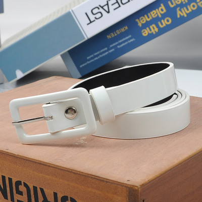 Női öv divatbemutató Candy Color Vékony alkalmi sokoldalú diáklányok ifjúsági nadrág körül 2 cm széles piros sárga kék fekete