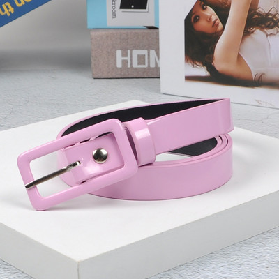 Női öv divatbemutató Candy Color Vékony alkalmi sokoldalú diáklányok ifjúsági nadrág körül 2 cm széles piros sárga kék fekete