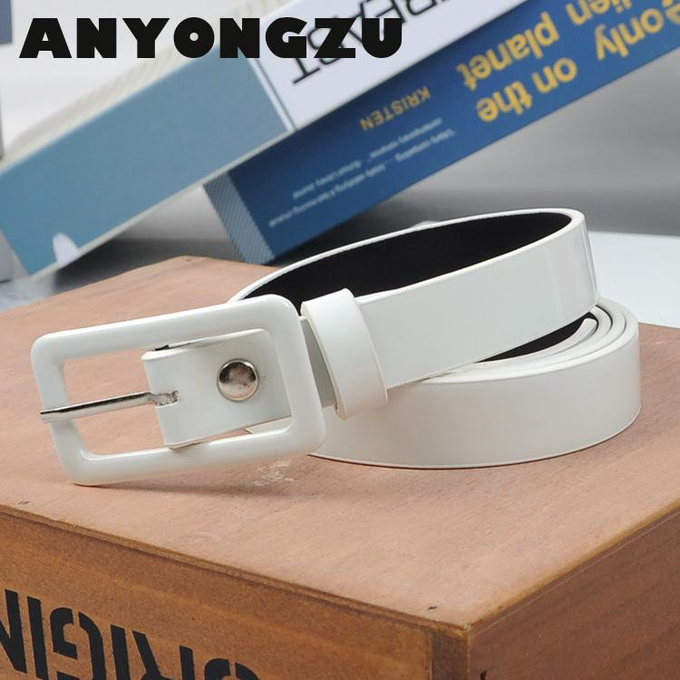 Női öv divatbemutató Candy Color Vékony alkalmi sokoldalú diáklányok ifjúsági nadrág körül 2 cm széles piros sárga kék fekete