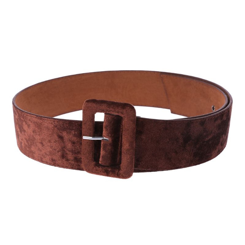 Új design Széles öv női ruha övek díszítik derékpánt divat ezüst tűs csat Bársony öv parti öv fekete flanel női