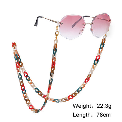 Teamer Chic Ženska vrpca za sunčane naočale Lanac od akrila Lanci za naočale za čitanje Viseći lančići oko vrata Držač uzica Remen za naočale