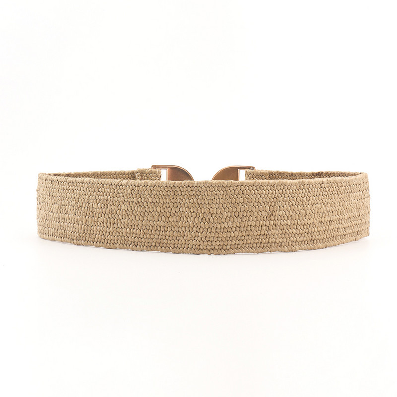 Nova ženska ženska korejska modna ljetna haljina s elastičnim pojasom za plažu s pletenim pojasom