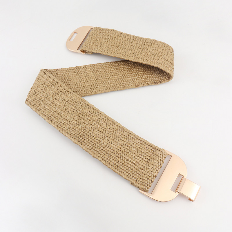 Nova ženska ženska korejska modna ljetna haljina s elastičnim pojasom za plažu s pletenim pojasom