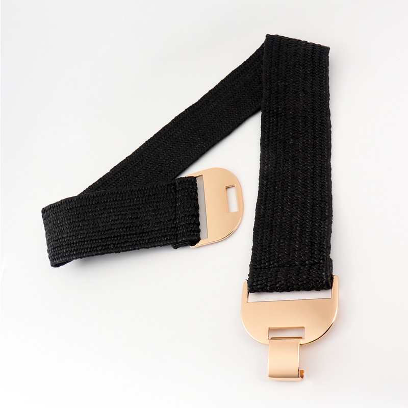 Nova ženska ženska korejska modna ljetna haljina s elastičnim pojasom za plažu s pletenim pojasom