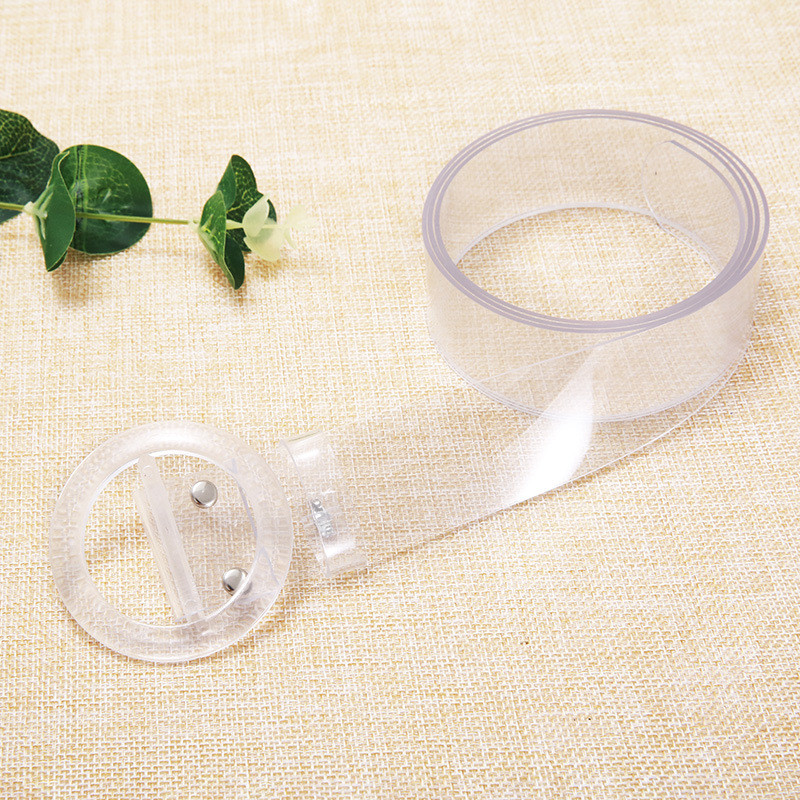 Naujas skaidrus plastikas, vientisos spalvos PVC medžiaga, moteriškas diržas, mados banga Visoms tinkamos kasdienės mados suasmeninta juosmens juosta 2020 m.