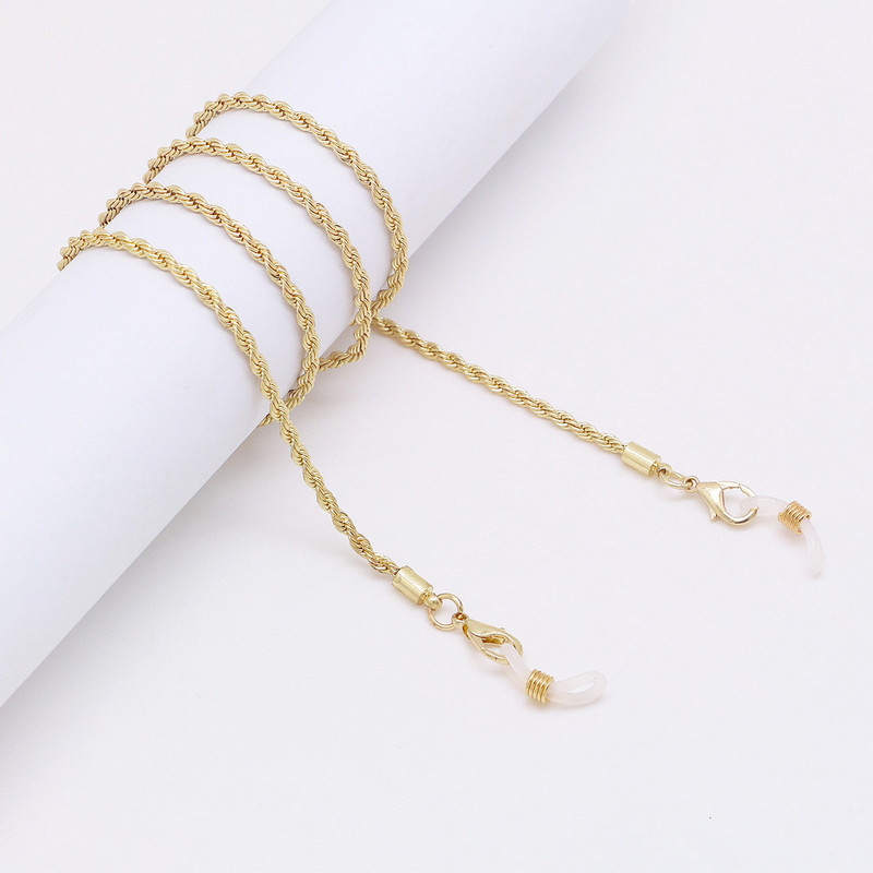 2023 Divatos Arany Szemüvegek Láncos Arcmaszk Csúszásgátló Szemüvegek Zsinóros fogas Kötélnyakú napszemüvegek Lánc Stílus Divat Ékszerek Női