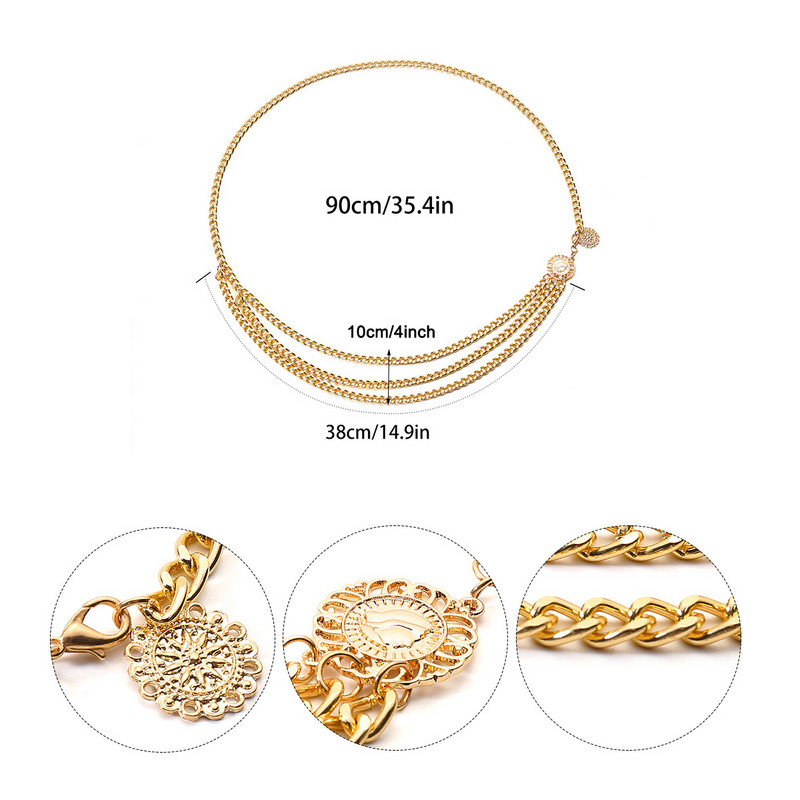 Divatos női bojt arany övlánc női napraforgó farmernadrág ezüst rojtos övek női ötvözet ruha magas derekú láncok 127