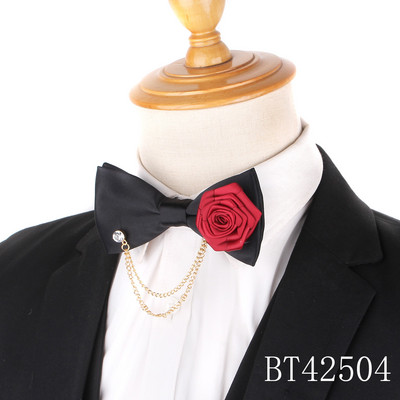 Crna vjenčana leptir-mašna Modna klasična leptir-mašna za muškarce Žene Puni leptir-mašna čvor Leptir-mašne za odrasle s metalnim kravatama Mladoženja