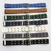 Designer Harajuku curea lată din pânză Web cu ochi dublu orificiu cu cataramă centură femeie bărbați negru alb curele din talie pentru femei bărbați