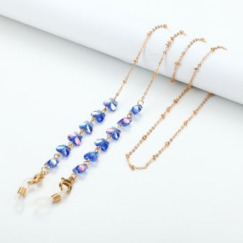 Fashion Acrylic Crystal Glass Chain Butterfly Beaded Neckband Αλυσίδα γυαλιών ηλίου για γυναίκες Κοσμήματα θήκη για γυαλιά γυαλιών