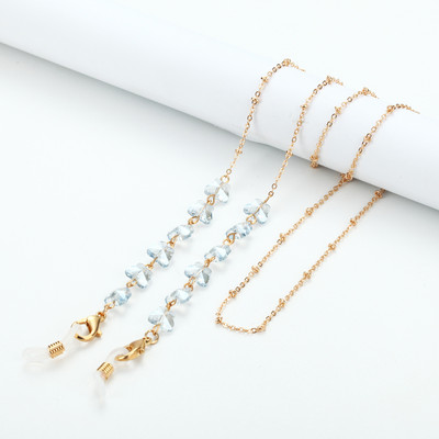 Divat akril kristály szemüveg lánc pillangó gyöngyös nyakpánt napszemüveg lánc női ékszer szemüveg lánc tartó