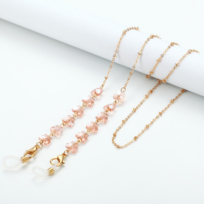 Divat akril kristály szemüveg lánc pillangó gyöngyös nyakpánt napszemüveg lánc női ékszer szemüveg lánc tartó