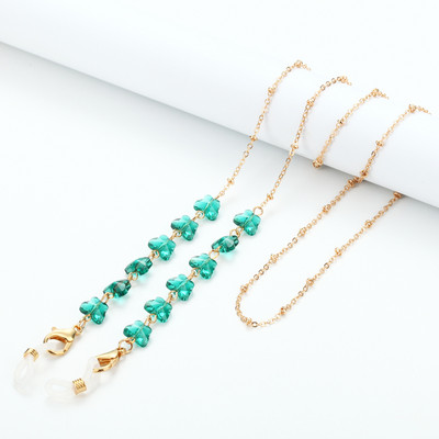 Divat akril kristály szemüveg lánc pillangó gyöngyös nyakpánt napszemüveg lánc női ékszer szemüveg lánc tartó