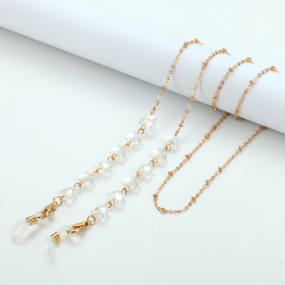 Divat akril kristály szemüveg lánc pillangó gyöngyös nyakpánt napszemüveg lánc női ékszer szemüveg lánc tartó