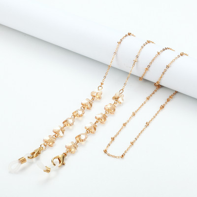 Divat akril kristály szemüveg lánc pillangó gyöngyös nyakpánt napszemüveg lánc női ékszer szemüveg lánc tartó