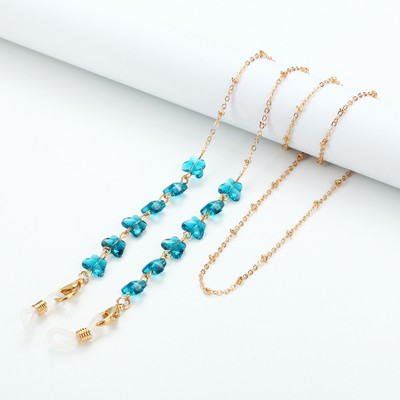 Divat akril kristály szemüveg lánc pillangó gyöngyös nyakpánt napszemüveg lánc női ékszer szemüveg lánc tartó