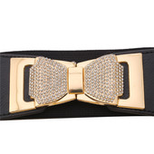 Doamnelor, centură elastică, la modă, brâu lat, rochie coreeană, cu arc, cu stras, cataramă, curele negre pentru femei, marcă de designer de lux