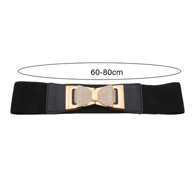 Doamnelor, centură elastică, la modă, brâu lat, rochie coreeană, cu arc, cu stras, cataramă, curele negre pentru femei, marcă de designer de lux