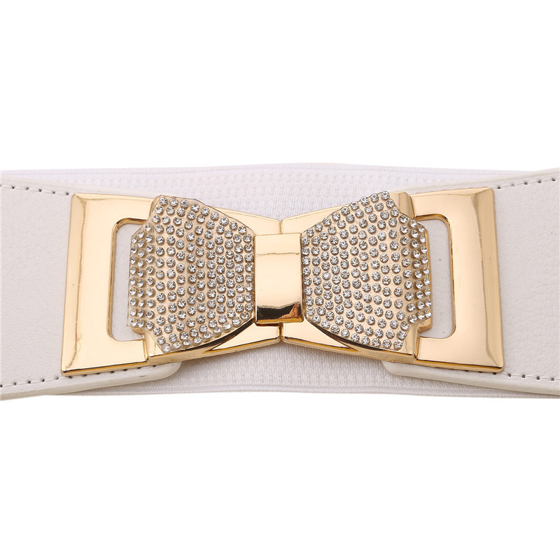 Doamnelor, centură elastică, la modă, brâu lat, rochie coreeană, cu arc, cu stras, cataramă, curele negre pentru femei, marcă de designer de lux