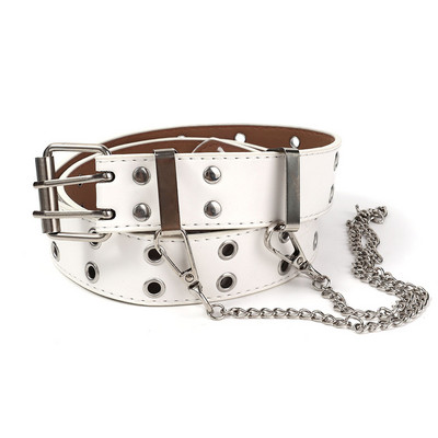 Μόδα Γυναικείες Ζώνες με Διπλό Δαχτυλίδι Διακοσμητική ζώνη μέσης PU Μεταλλική Πανκ Ζώνη Φόρεμα Ελεύθερου Τζιν Τζιν γοτθική ζώνη