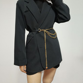 2023 m. aukštos kokybės PU odos mados moteriškos punk stiliaus grandinėlės plono diržo suknelės dekoravimo diržai moterims prabangaus dizainerio prekės ženklas