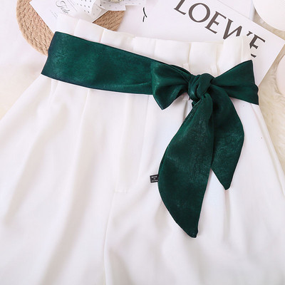 Forró nyári farmer szoknya dekoratív tiszta öv női puha szatén selyem sál derék karcsú multifunkciós keskeny szalag kalappánt