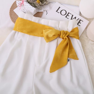 Forró nyári farmer szoknya dekoratív tiszta öv női puha szatén selyem sál derék karcsú multifunkciós keskeny szalag kalappánt