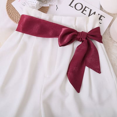 Forró nyári farmer szoknya dekoratív tiszta öv női puha szatén selyem sál derék karcsú multifunkciós keskeny szalag kalappánt