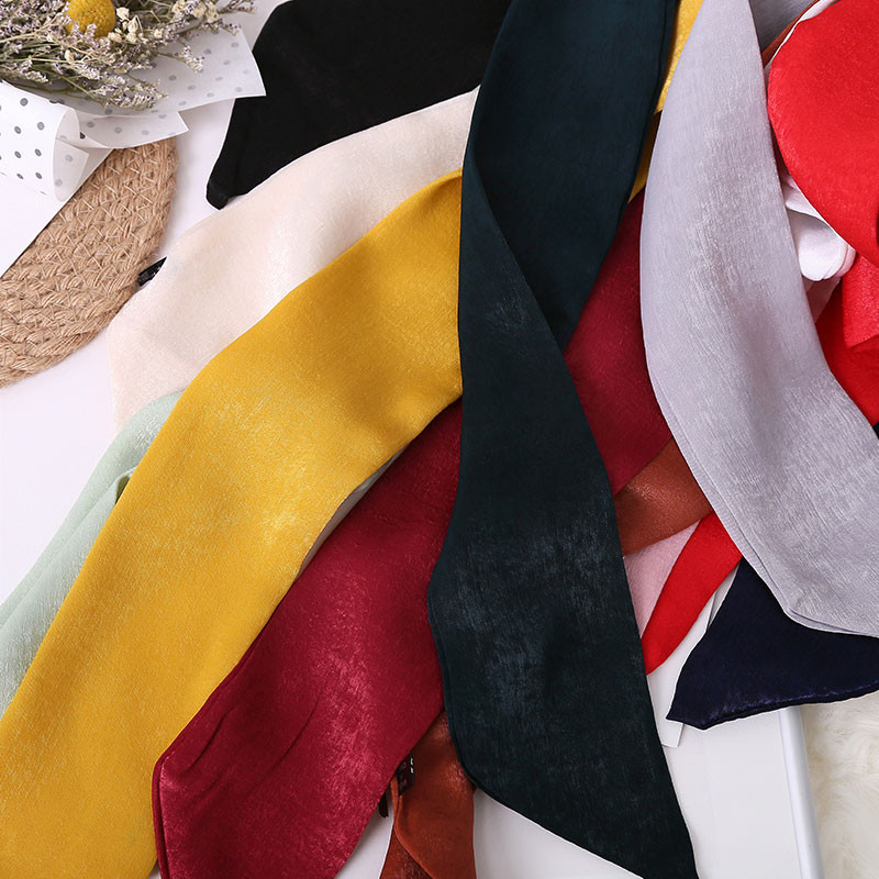 Forró nyári farmer szoknya dekoratív tiszta öv női puha szatén selyem sál derék karcsú multifunkciós keskeny szalag kalappánt