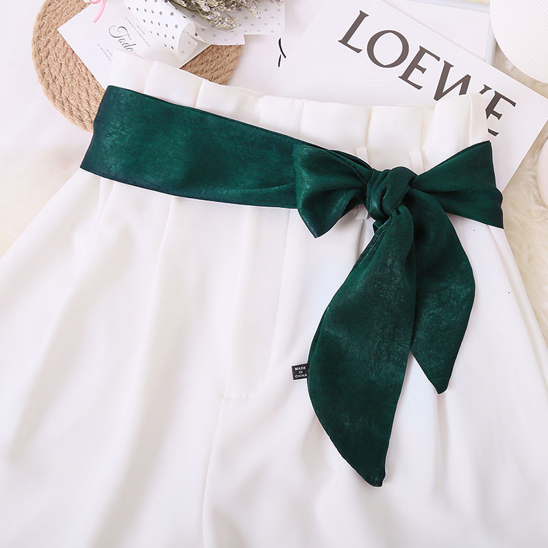 Forró nyári farmer szoknya dekoratív tiszta öv női puha szatén selyem sál derék karcsú multifunkciós keskeny szalag kalappánt