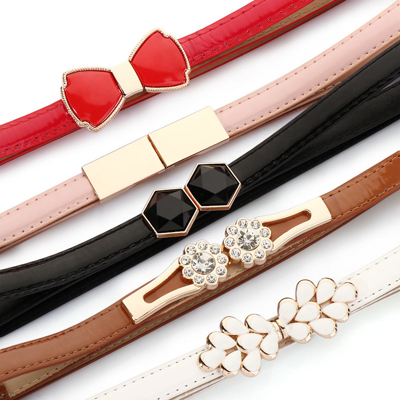 Új divatos egyszerű ruha deréköv női PU bőr fém csat derékpánt divat elegáns vékony derékpánt ruházati kiegészítők