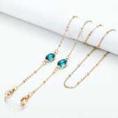 Divat akril kristály napszemüveg láncok kerek gyöngyös szemüveg lánc tartó szemüveg lánc maszk nyakpántos ékszer nőknek