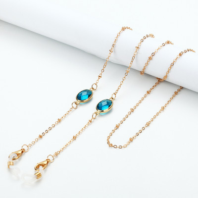 Divat akril kristály napszemüveg láncok kerek gyöngyös szemüveg lánc tartó szemüveg lánc maszk nyakpántos ékszer nőknek