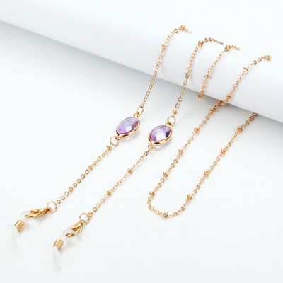 Divat akril kristály napszemüveg láncok kerek gyöngyös szemüveg lánc tartó szemüveg lánc maszk nyakpántos ékszer nőknek