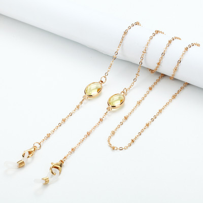 Divat akril kristály napszemüveg láncok kerek gyöngyös szemüveg lánc tartó szemüveg lánc maszk nyakpántos ékszer nőknek