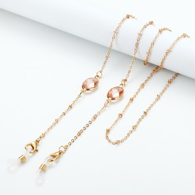 Divat akril kristály napszemüveg láncok kerek gyöngyös szemüveg lánc tartó szemüveg lánc maszk nyakpántos ékszer nőknek