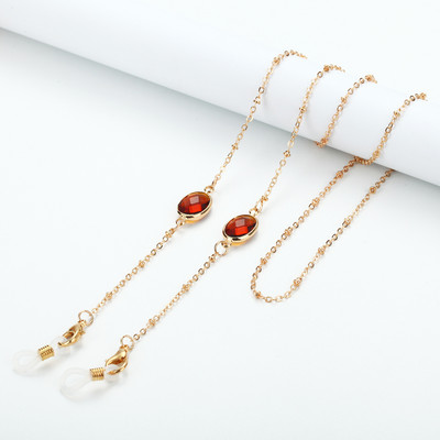 Divat akril kristály napszemüveg láncok kerek gyöngyös szemüveg lánc tartó szemüveg lánc maszk nyakpántos ékszer nőknek