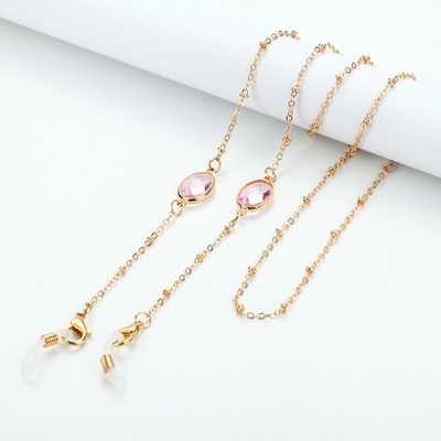 Divat akril kristály napszemüveg láncok kerek gyöngyös szemüveg lánc tartó szemüveg lánc maszk nyakpántos ékszer nőknek